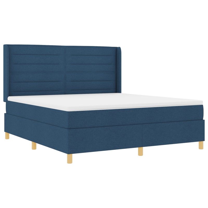 Boxspringbett mit Matratze & LED Blau 180x200 cm Stoff