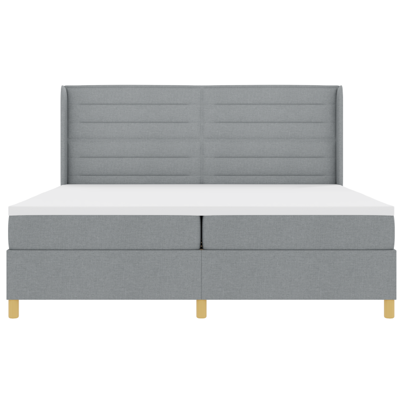Boxspringbett mit Matratze & LED Licht Grau 200x200 cm Stoff