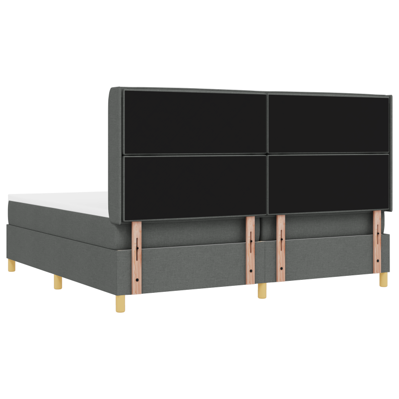 Boxspringbett mit Matratze & LED Dunkelgrau 200x200 cm Stoff