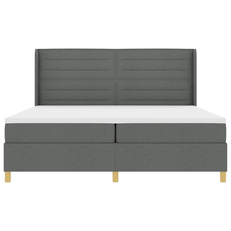 Boxspringbett mit Matratze & LED Dunkelgrau 200x200 cm Stoff