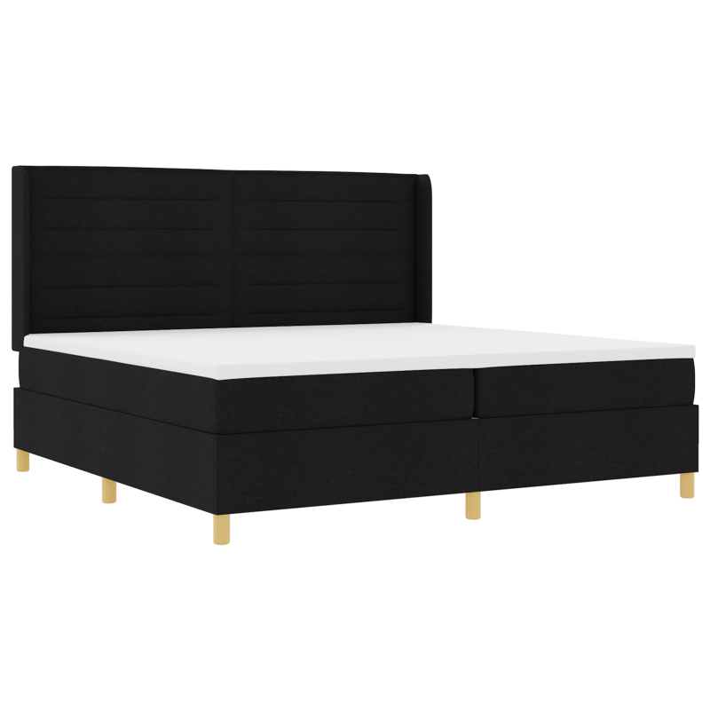 Boxspringbett mit Matratze & LED Schwarz 200x200 cm Stoff