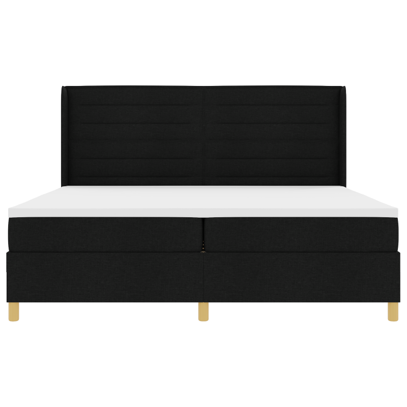 Boxspringbett mit Matratze & LED Schwarz 200x200 cm Stoff