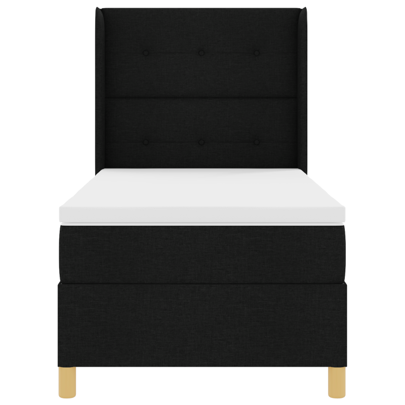 Boxspringbett mit Matratze & LED Schwarz 80x200 cm Stoff