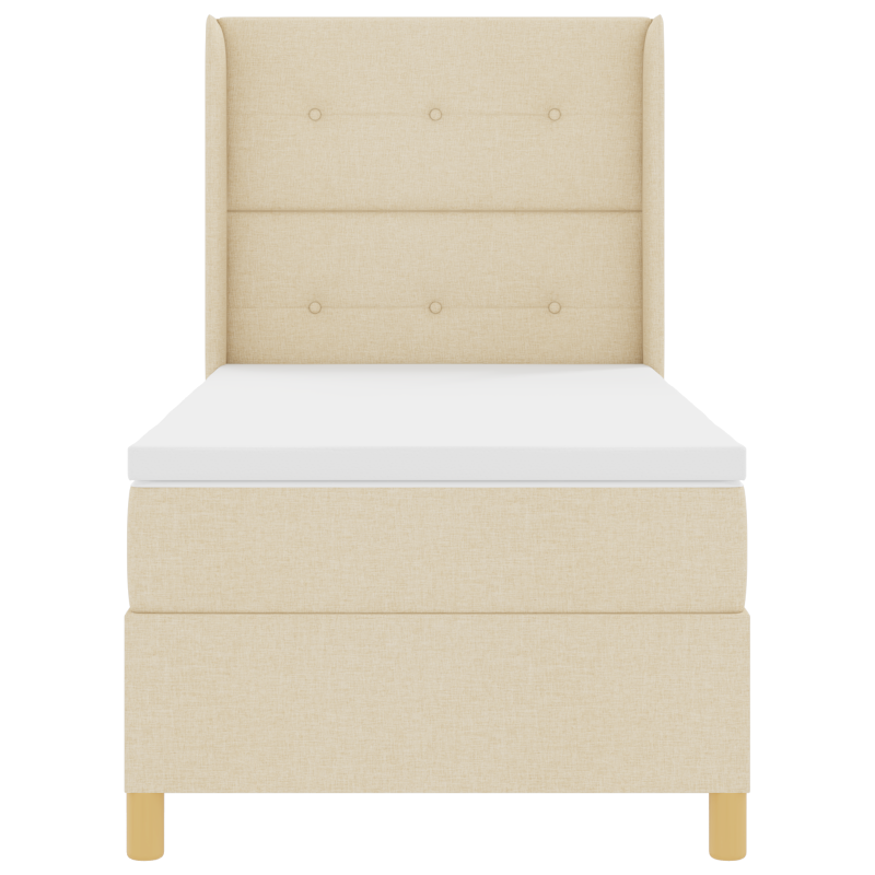 Boxspringbett mit Matratze und LED Creme 80x200 cm Stoff