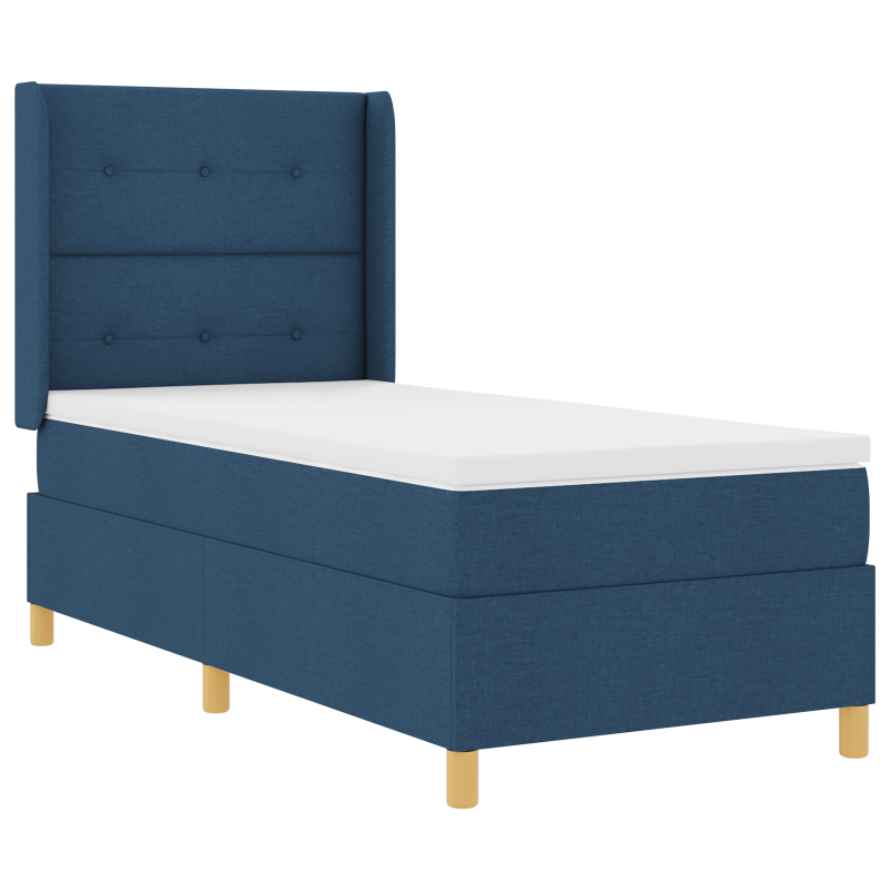 Boxspringbett mit Matratze und LED Blau 80x200 cm Stoff