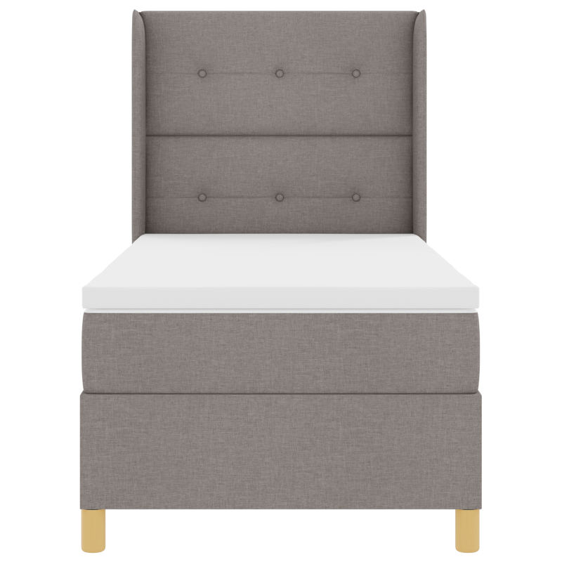Boxspringbett mit Matratze & LED Taupe 100x200 cm Stoff