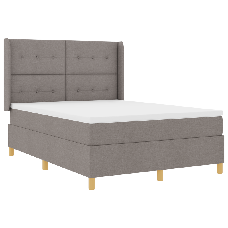 Boxspringbett mit Matratze & LED Taupe 140x190 cm Stoff