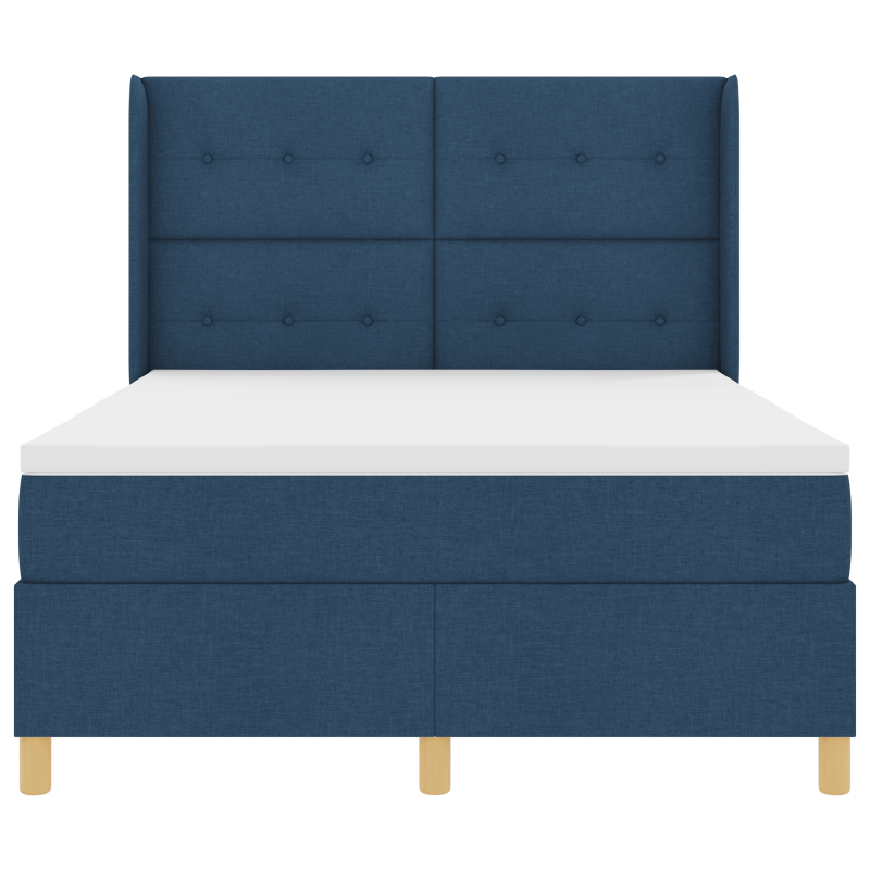 Boxspringbett mit Matratze & LED Blau 140x190 cm Stoff