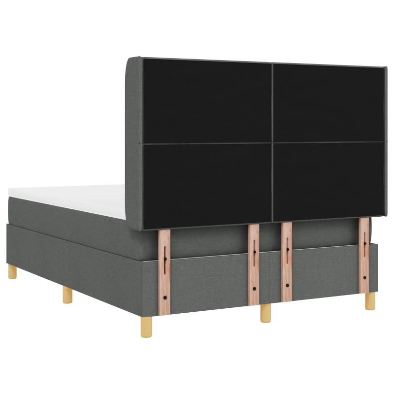 Boxspringbett mit Matratze & LED Dunkelgrau 140x200 cm Stoff