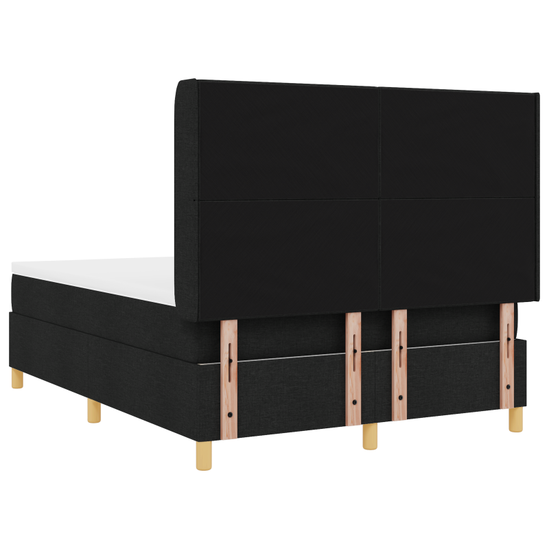 Boxspringbett mit Matratze und LED Schwarz 140x200 cm Stoff