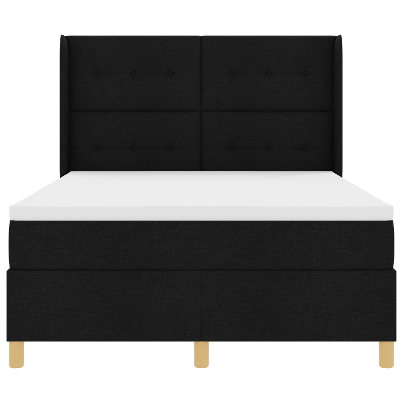 Boxspringbett mit Matratze und LED Schwarz 140x200 cm Stoff