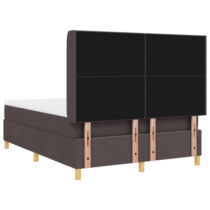 Boxspringbett mit Matratze & LED Dunkelbraun 140x200 cm Stoff