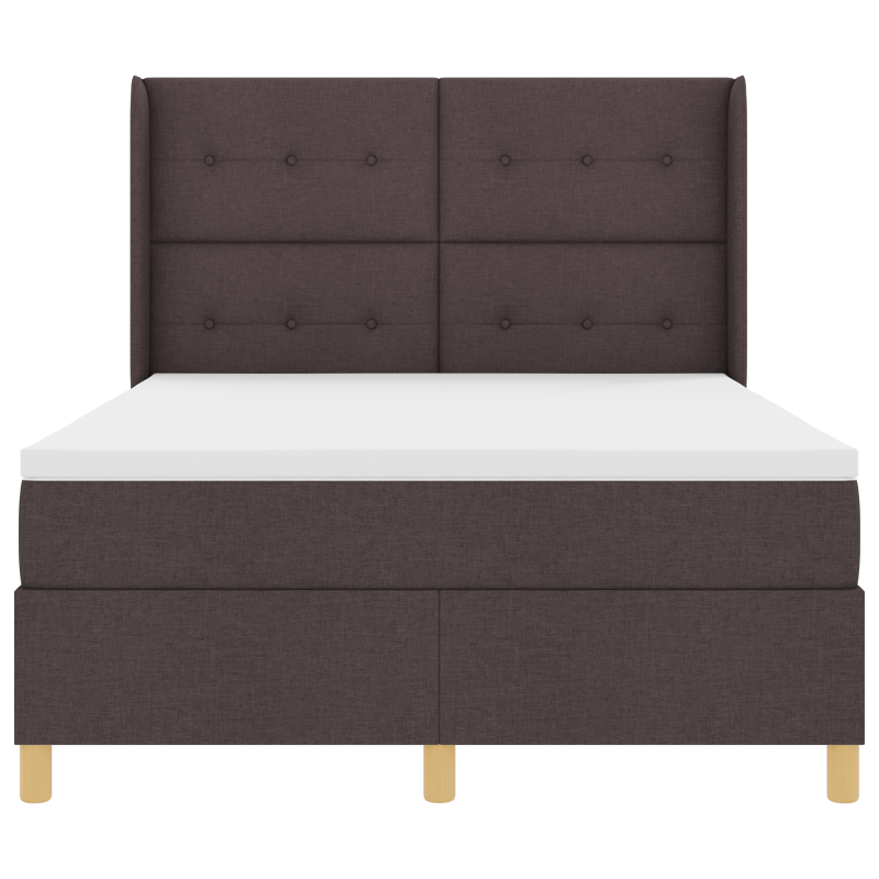 Boxspringbett mit Matratze & LED Dunkelbraun 140x200 cm Stoff