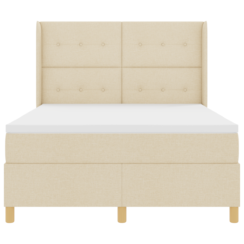 Boxspringbett mit Matratze & LED Creme 140x200 cm Stoff