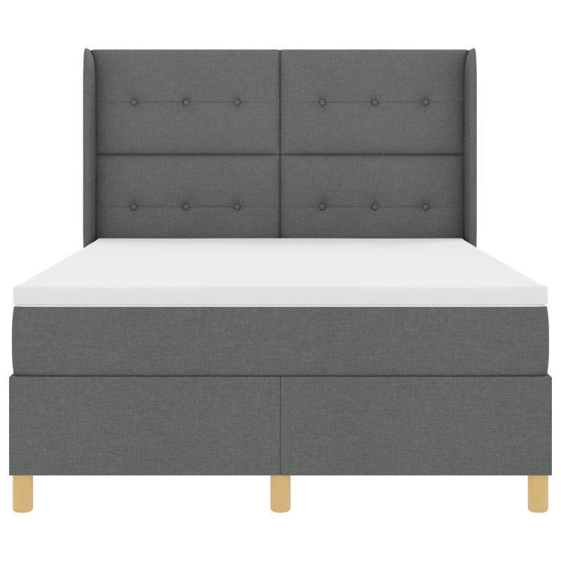 Boxspringbett mit Matratze & LED Dunkelgrau 160x200 cm Stoff