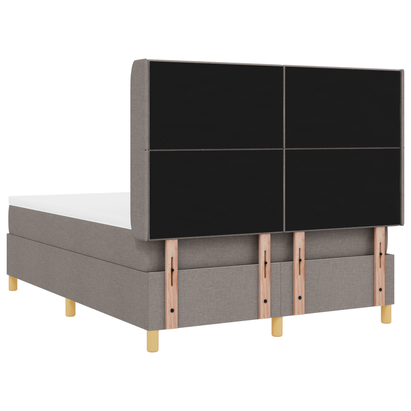 Boxspringbett mit Matratze und LED Taupe 160x200 cm Stoff