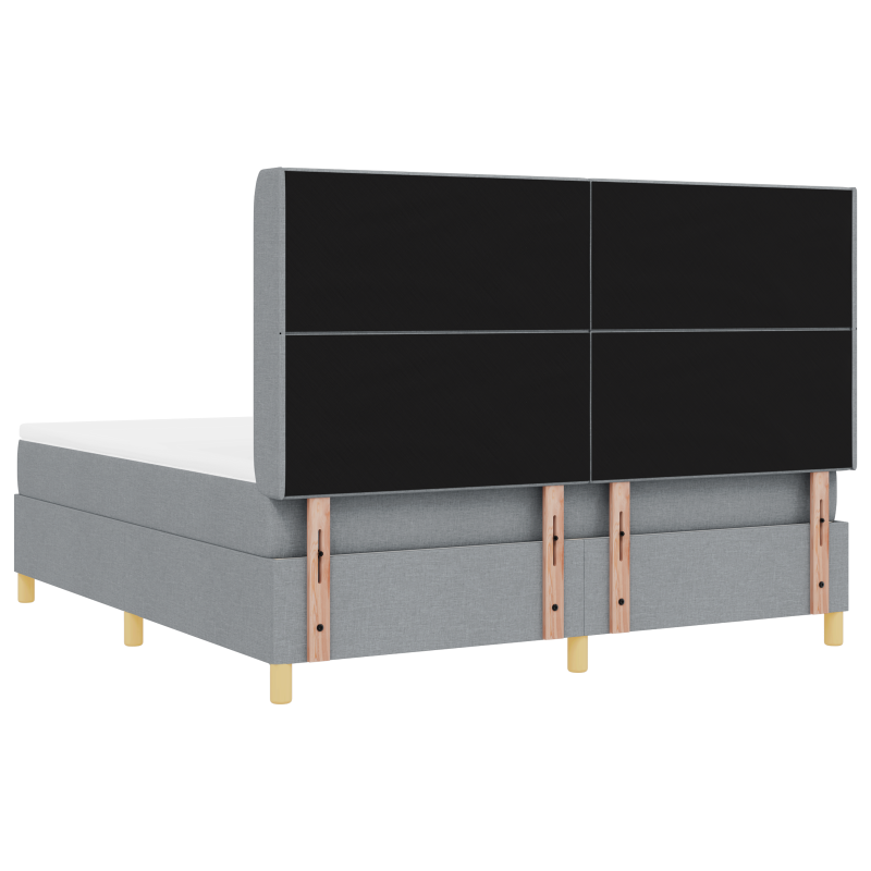 Boxspringbett mit Matratze & LED Licht Hellgrau 180x200 cm Stoff