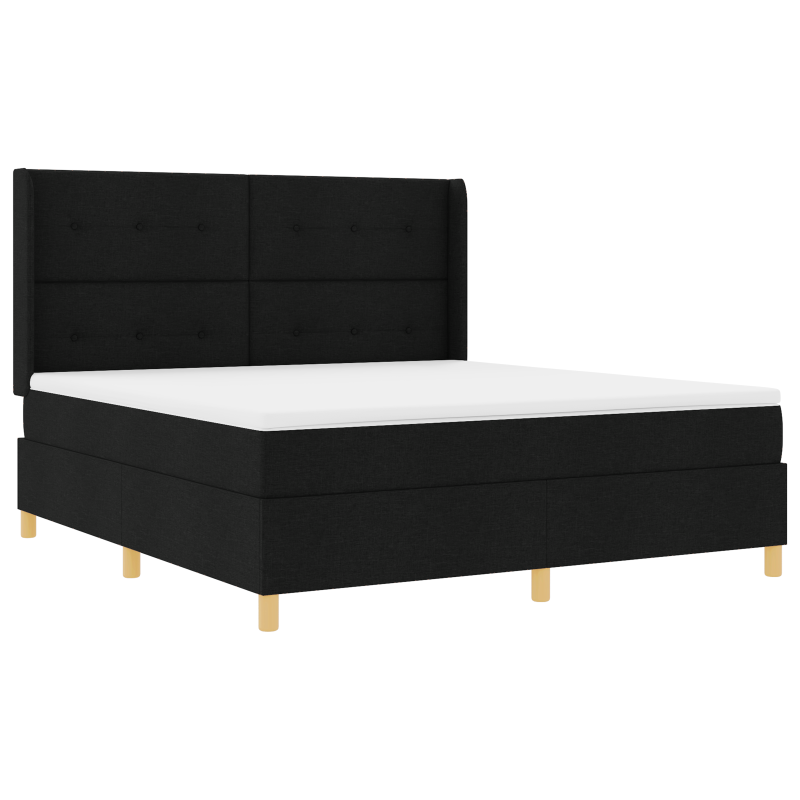 Boxspringbett mit Matratze & LED Schwarz 180x200 cm Stoff