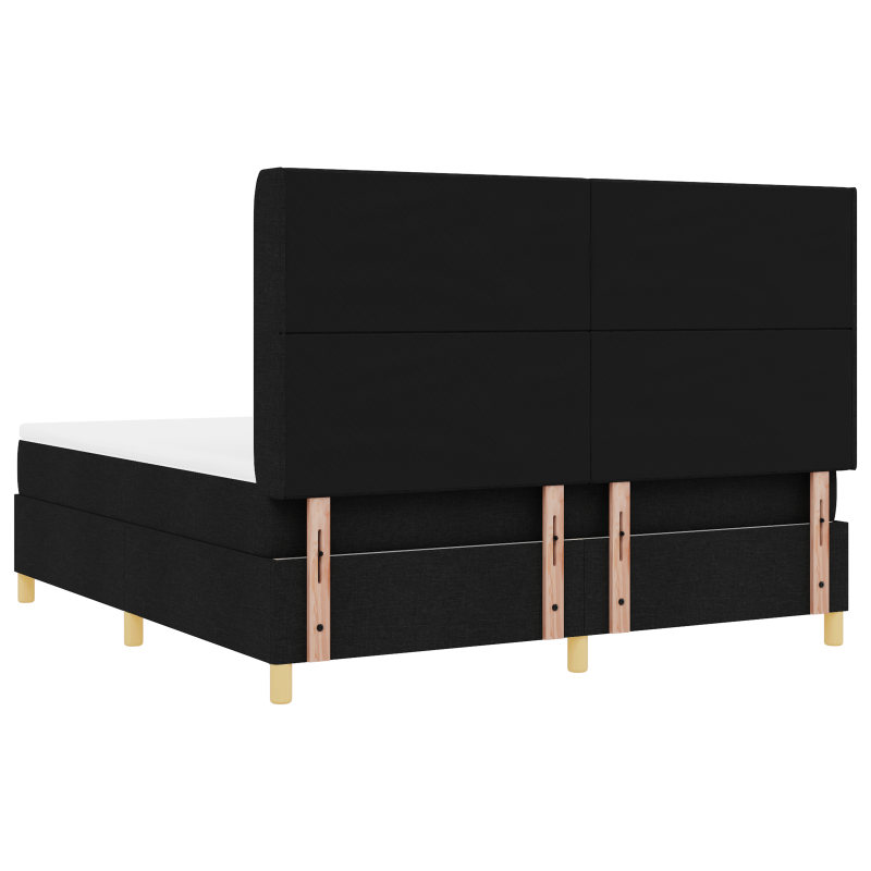 Boxspringbett mit Matratze & LED Schwarz 180x200 cm Stoff