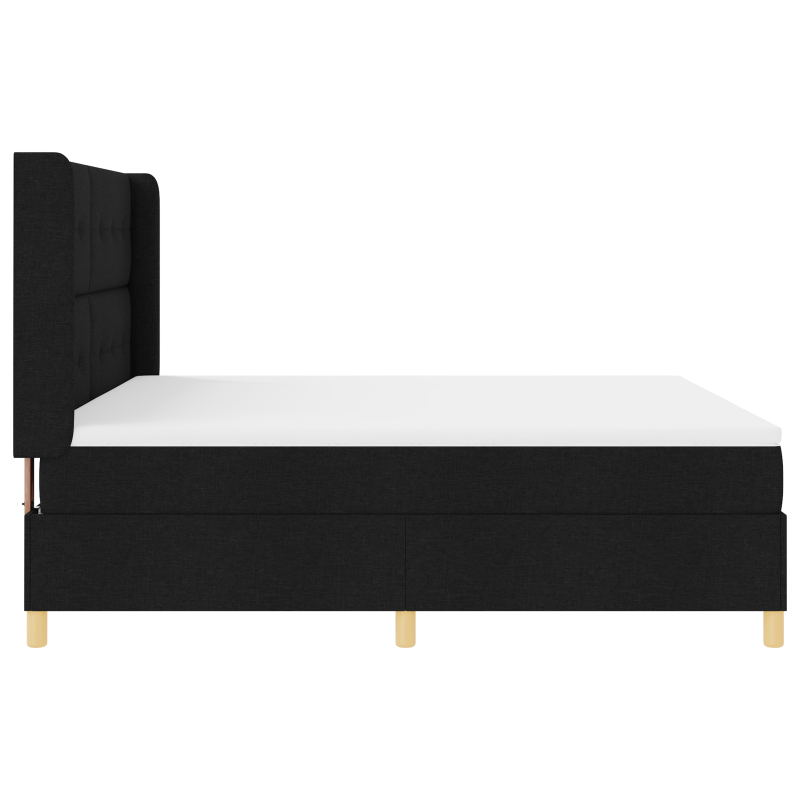Boxspringbett mit Matratze & LED Schwarz 180x200 cm Stoff