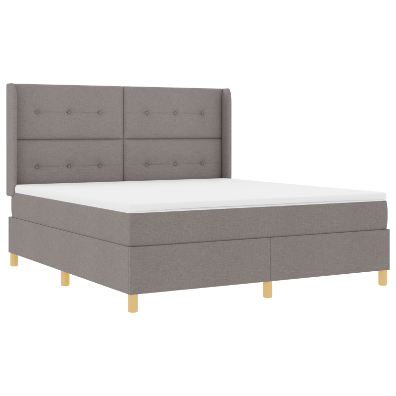 Boxspringbett mit Matratze & LED Taupe 180x200 cm Stoff