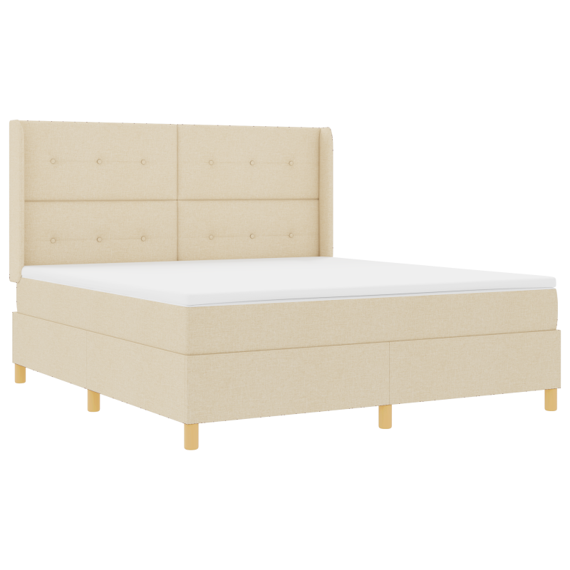 Boxspringbett mit Matratze & LED Creme 180x200 cm Stoff