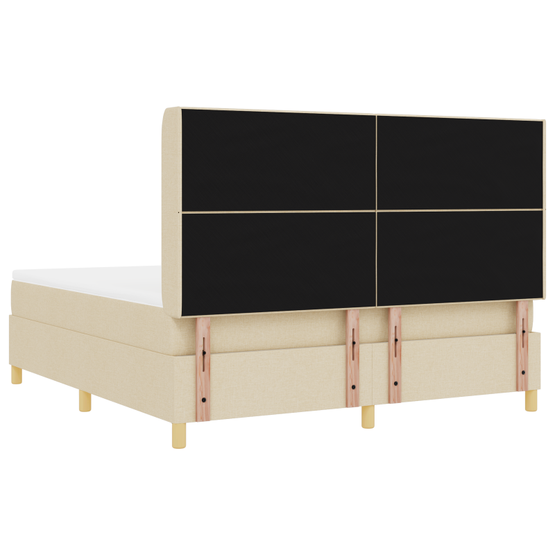Boxspringbett mit Matratze & LED Creme 180x200 cm Stoff