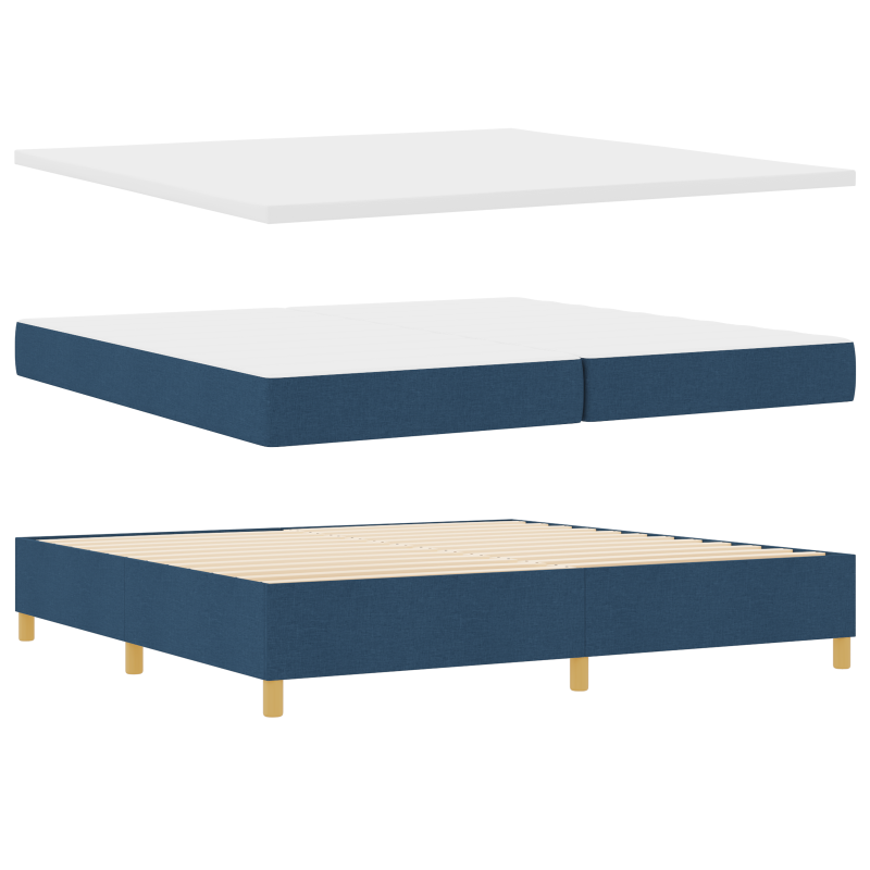 Boxspringbett mit Matratze & LED Blau 200x200 cm Stoff
