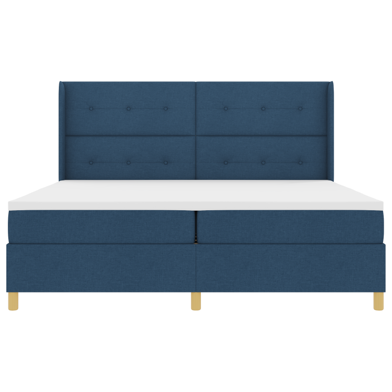 Boxspringbett mit Matratze & LED Blau 200x200 cm Stoff