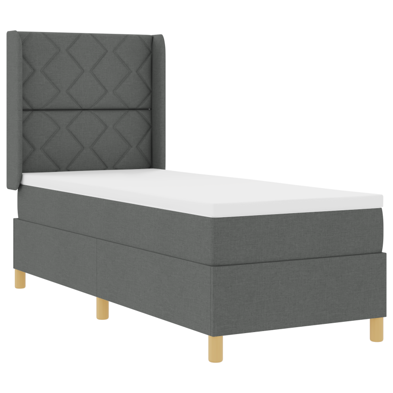 Boxspringbett mit Matratze und LED Dunkelgrau 80x200 cm Stoff