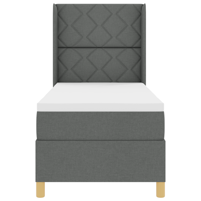 Boxspringbett mit Matratze und LED Dunkelgrau 80x200 cm Stoff