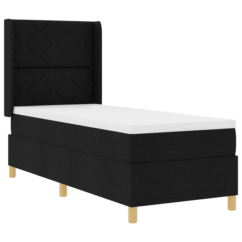 Boxspringbett mit Matratze & LED Schwarz 80x200 cm Stoff