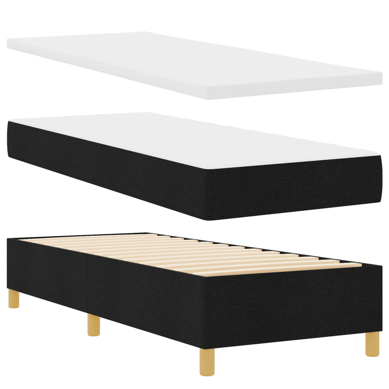 Boxspringbett mit Matratze & LED Schwarz 80x200 cm Stoff