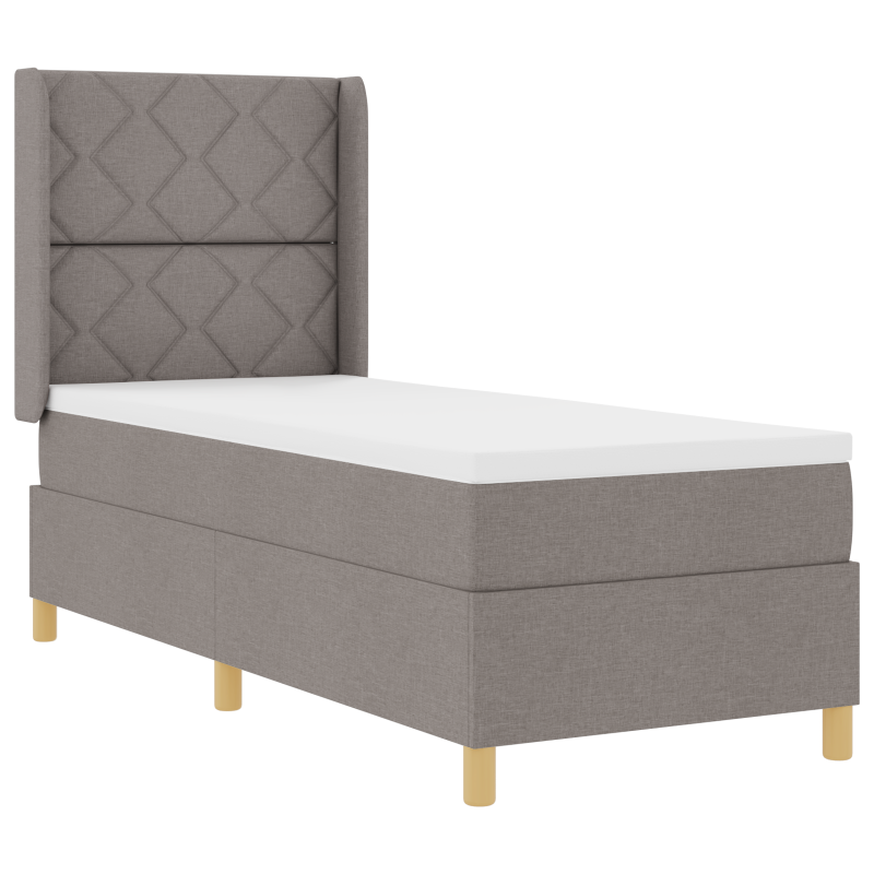 Boxspringbett mit Matratze & LED Taupe 80x200 cm Stoff
