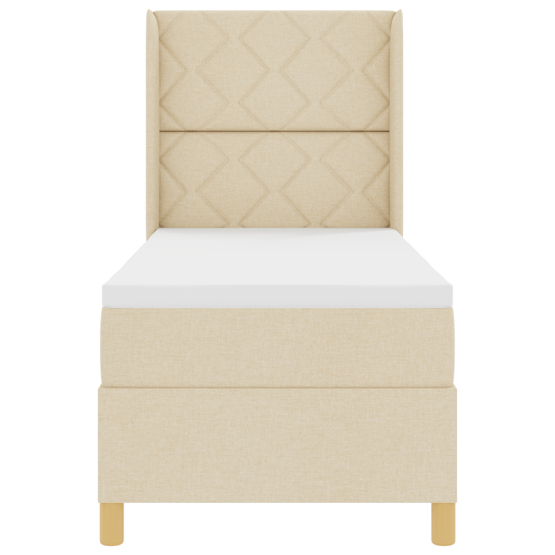 Boxspringbett mit Matratze & LED Creme 80x200 cm Stoff