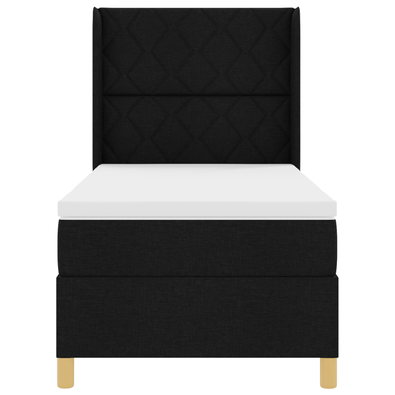 Boxspringbett mit Matratze & LED Schwarz 100x200 cm Stoff