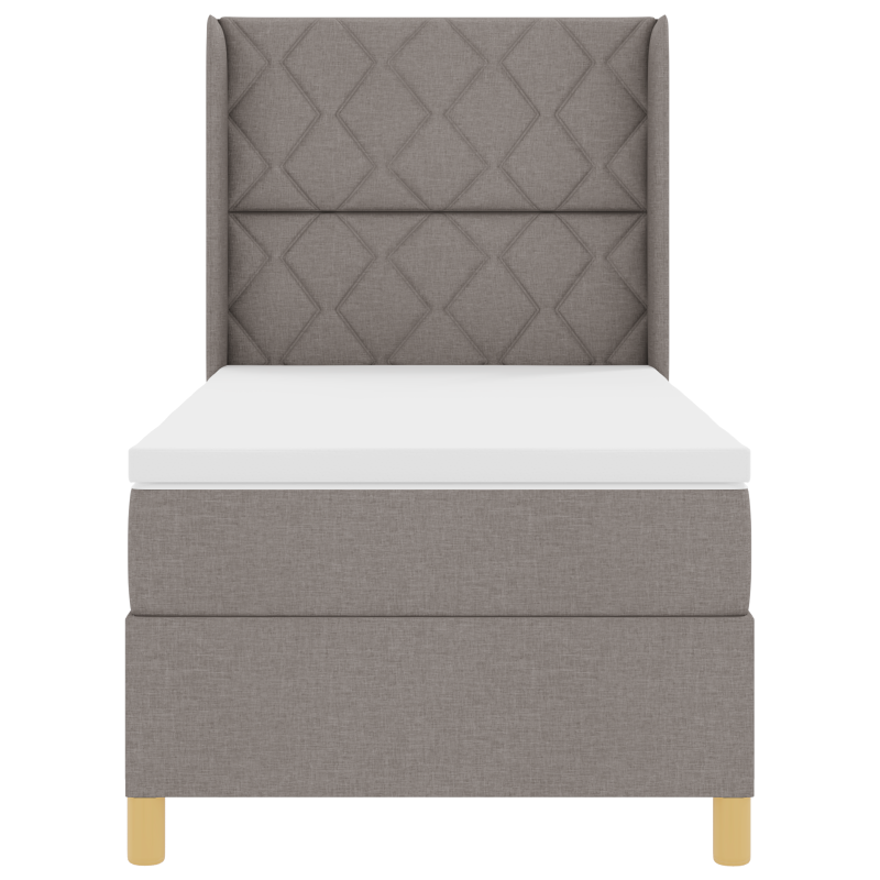 Boxspringbett mit Matratze & LED Taupe 100x200 cm Stoff