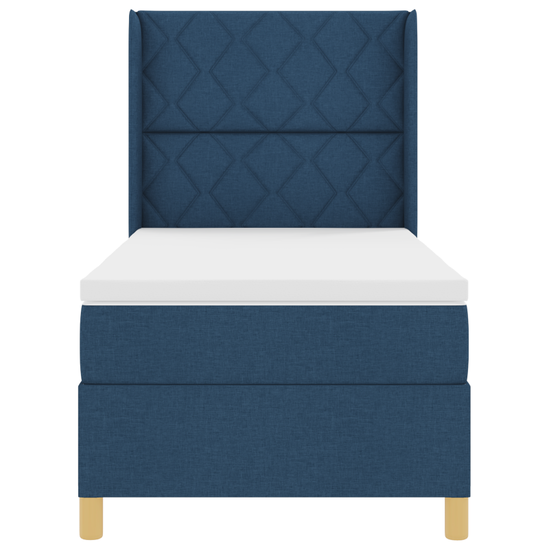 Boxspringbett mit Matratze & LED Blau 100x200 cm Stoff