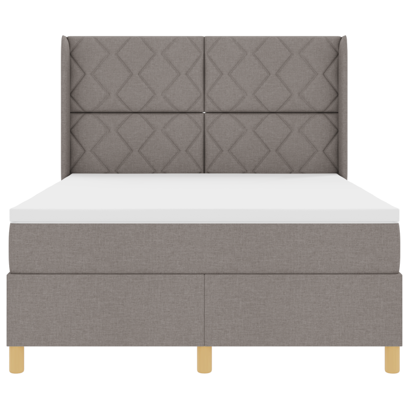 Boxspringbett mit Matratze & LED Taupe 160x200 cm Stoff