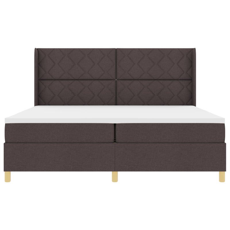 Boxspringbett mit Matratze & LED Dunkelbraun 200x200 cm Stoff