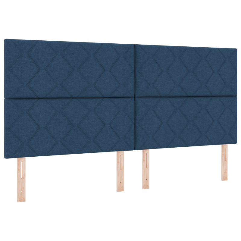 Boxspringbett mit Matratze & LED Blau 200x200 cm Stoff