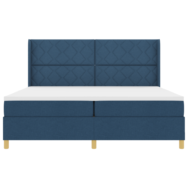 Boxspringbett mit Matratze & LED Blau 200x200 cm Stoff
