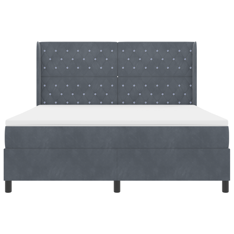 Boxspringbett mit Matratze & LED Dunkelgrau 180x200 cm Samt
