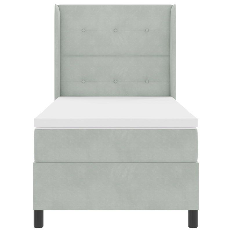 Boxspringbett mit Matratze & LED Licht Grau 80x200 cm Samt