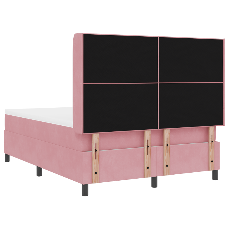 Boxspringbett mit Matratze & LED Pink 140x190 cm Velvet