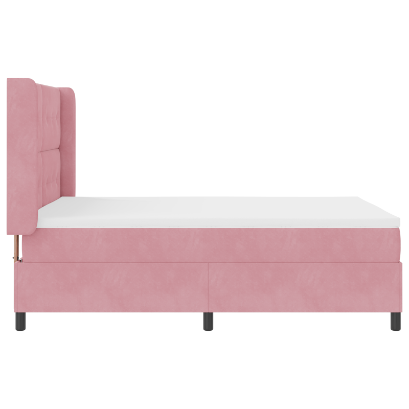 Boxspringbett mit Matratze & LED Pink 140x190 cm Velvet