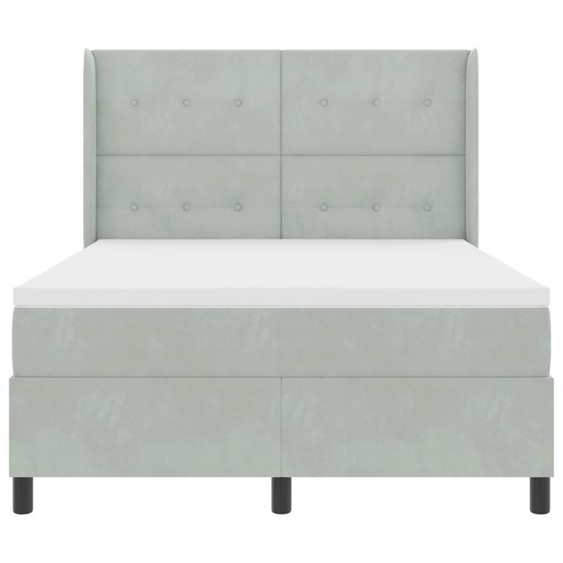 Boxspringbett mit Matratze & LED Licht Grau 140x200 cm Samt