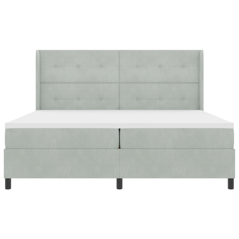 Boxspringbett mit Matratze & LED Licht Graumeliert 200x200 cm Samt