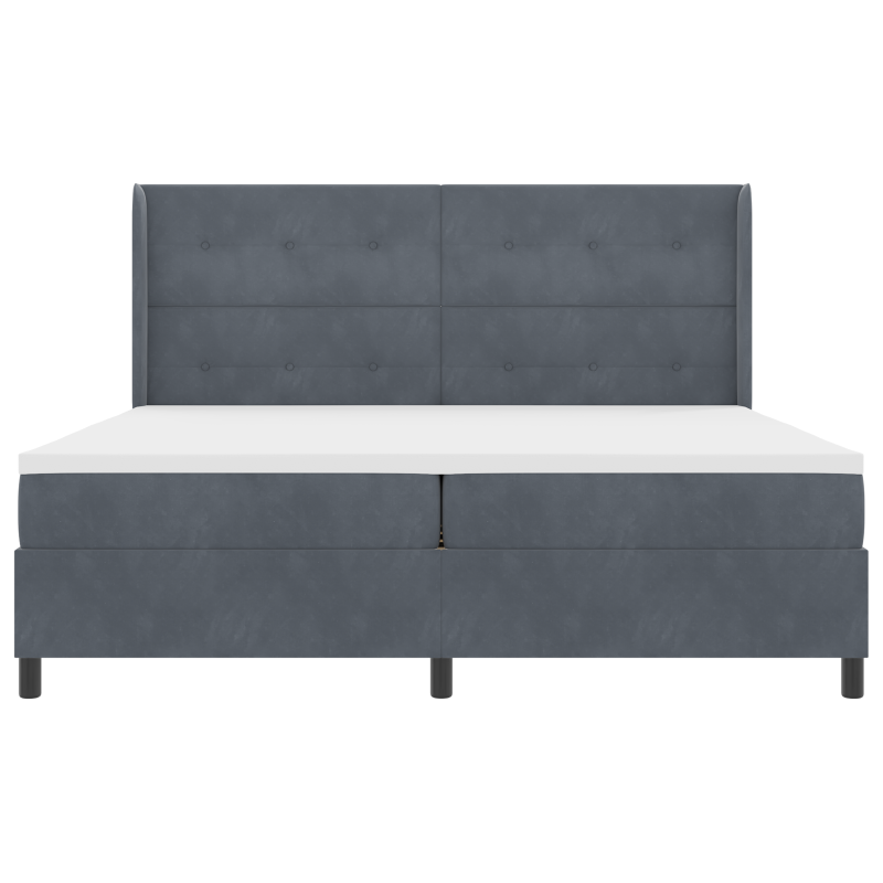 Boxspringbett mit Matratze & LED Dunkelgrau 200x200 cm Samt