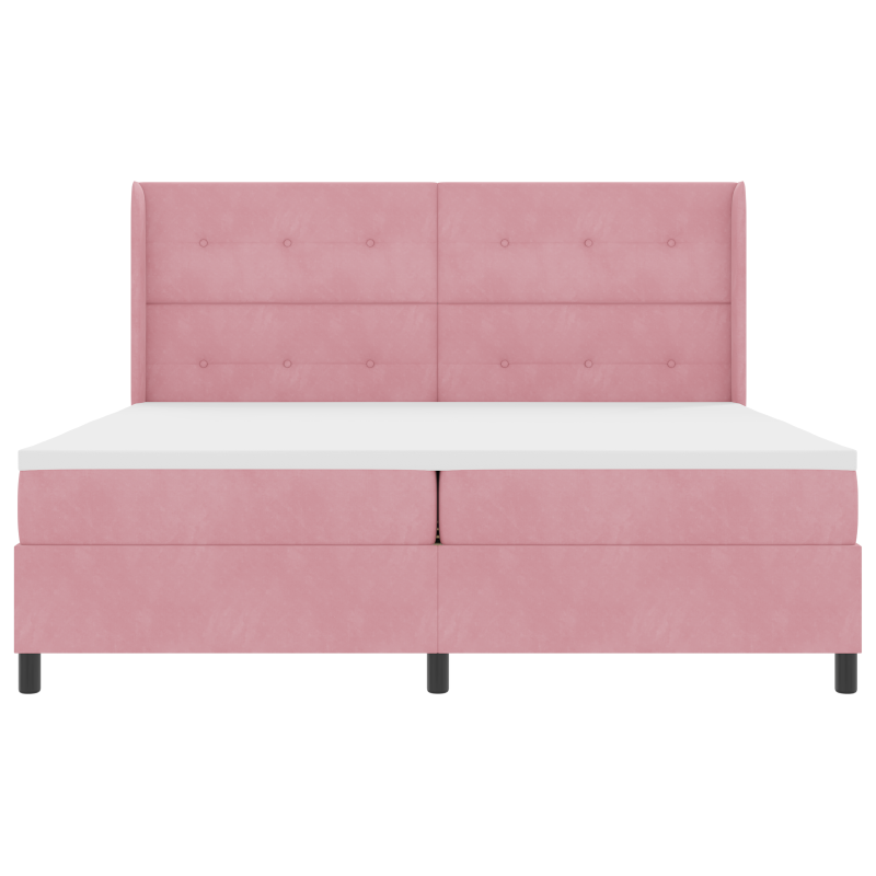 Boxspringbett mit Matratze & LED Rosa 200x200 cm Samt